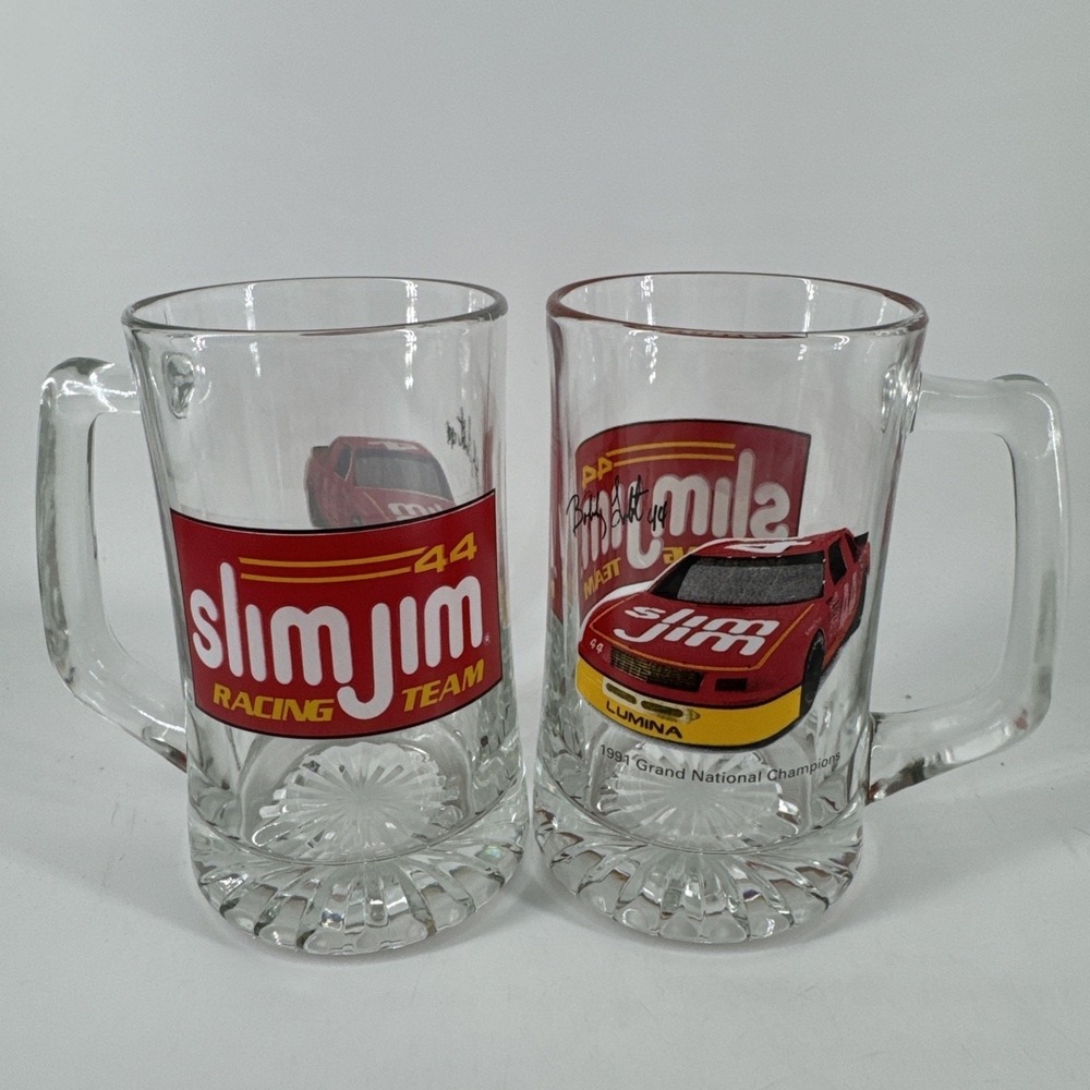 Beer Steins 2 Slim Jim NASCAR Racing Team #44 1991 Grand National Champs‎ Mugs